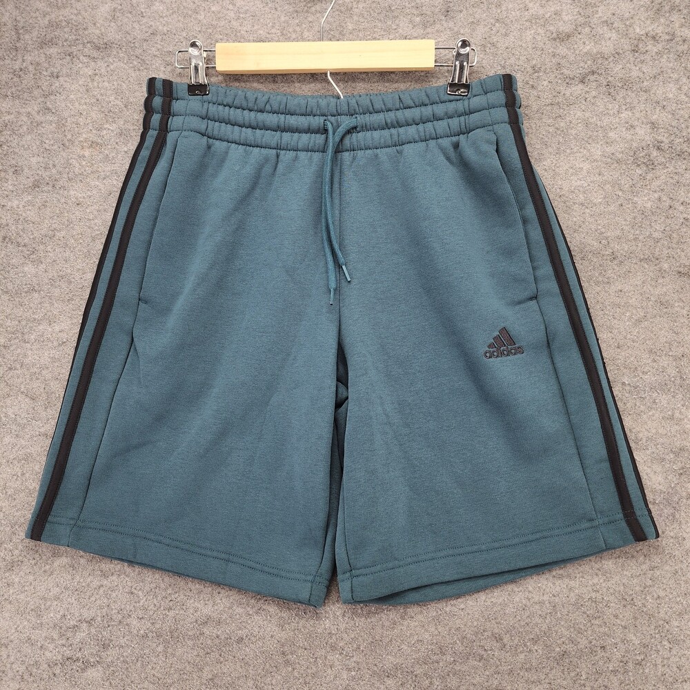 Adidas Sweat Shorts Mens Medium Pull On Drawstring Blue
